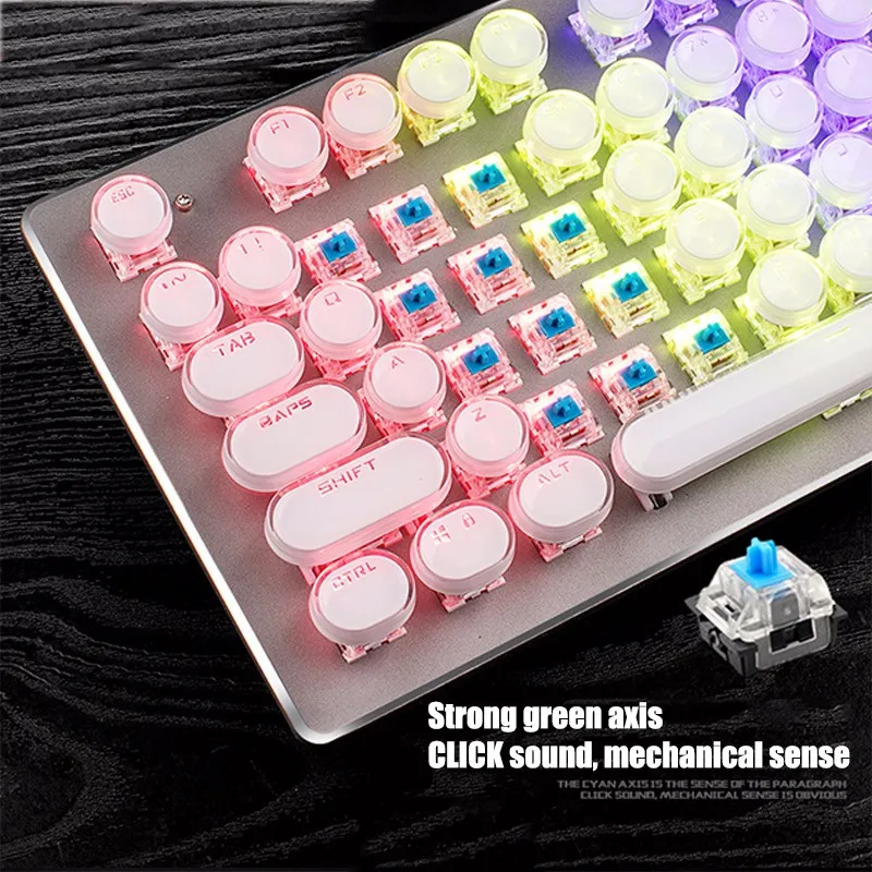

Keyboard CK104 Wired Mechanical Keyboard 104 Keys RGB Keyboard Gaming Backlit Anti-Ghosting for Gamer Computer Keycaps