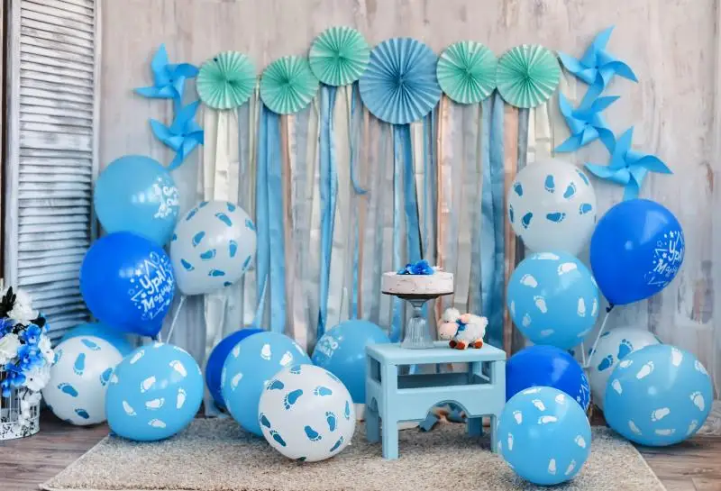 

Laeacco Color Pattern Balloons Paper Cutting Scene Baby Birthday Photography Backgrounds Photographic Backdrops For Photo Studio