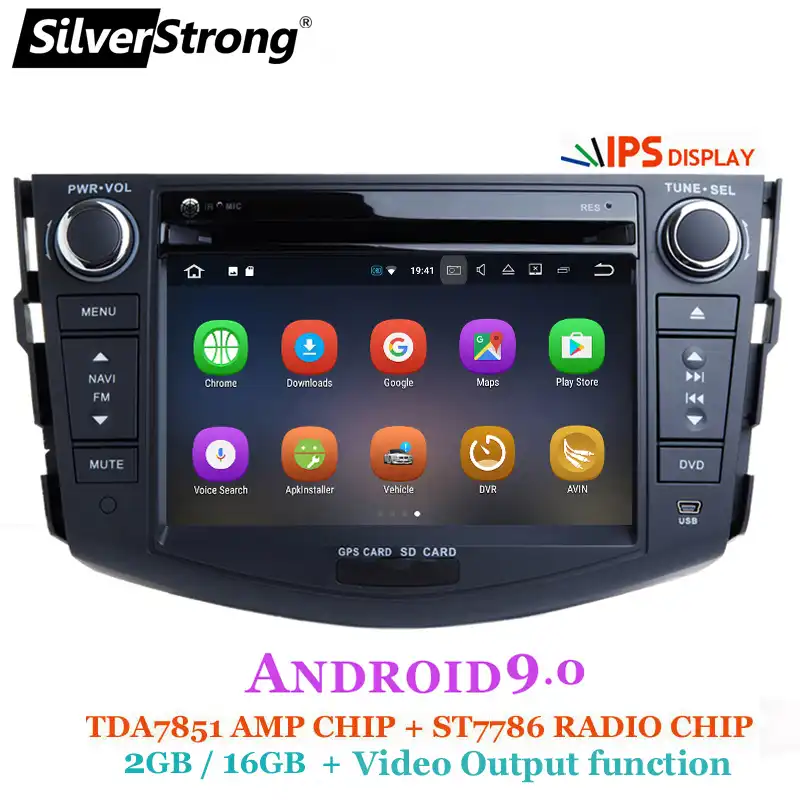 SilverStrong Android 9 0 ips dvd плеер для Toyota RAV4 Rav 4 2007 2008 2009 2010 2011 2 din 1024*600 gps навигации Wi