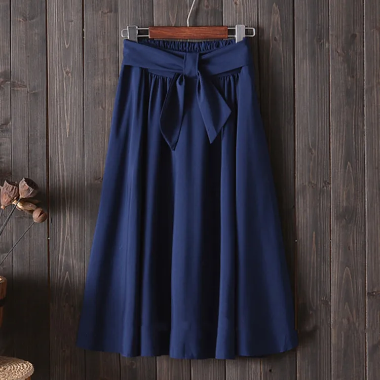 Летняя школьная юбка трапециевидной формы, Женская длинная юбка, однотонная, японская, Harajuku Jupe, женская,, весенняя, офисная, женская одежда, большой размер