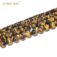 AAA+ 100% Natural Fine Tiger Eye Stone Round Loose Beads For Jewelry Making Diy Bracelet Necklace 4/6/8/10/12 mm Strand 15'' 1