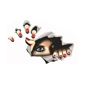 

New Lifelike 3D Eyes Peeking Monster Waterproof Fashion Car Sticker Car Styling For All Cars 15*10cm