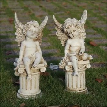 

2pcs/set Cupid Angel Bust Amoretto Statue Resin Craftwork Roman Mythology Office Hotel Living Room Decoration Marry Gift L1929