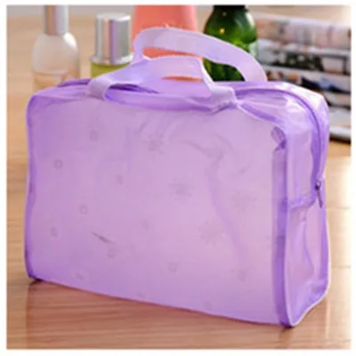 Женский чехол для макияжа на молнии, переносная дорожная прозрачная косметичка, косметички, сумочка, органайзер, сумка для хранения, косметичка - Цвет: Purple