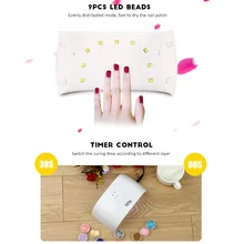 SUN 9X18 Вт 9 светодиодный s УФ светодиодный инструмент для маникюра отверждаемый гель-Сушилка для ногтей лампа для домашнего салона Портативная Сушилка для ногтей лампа для сушки лака для ногтей