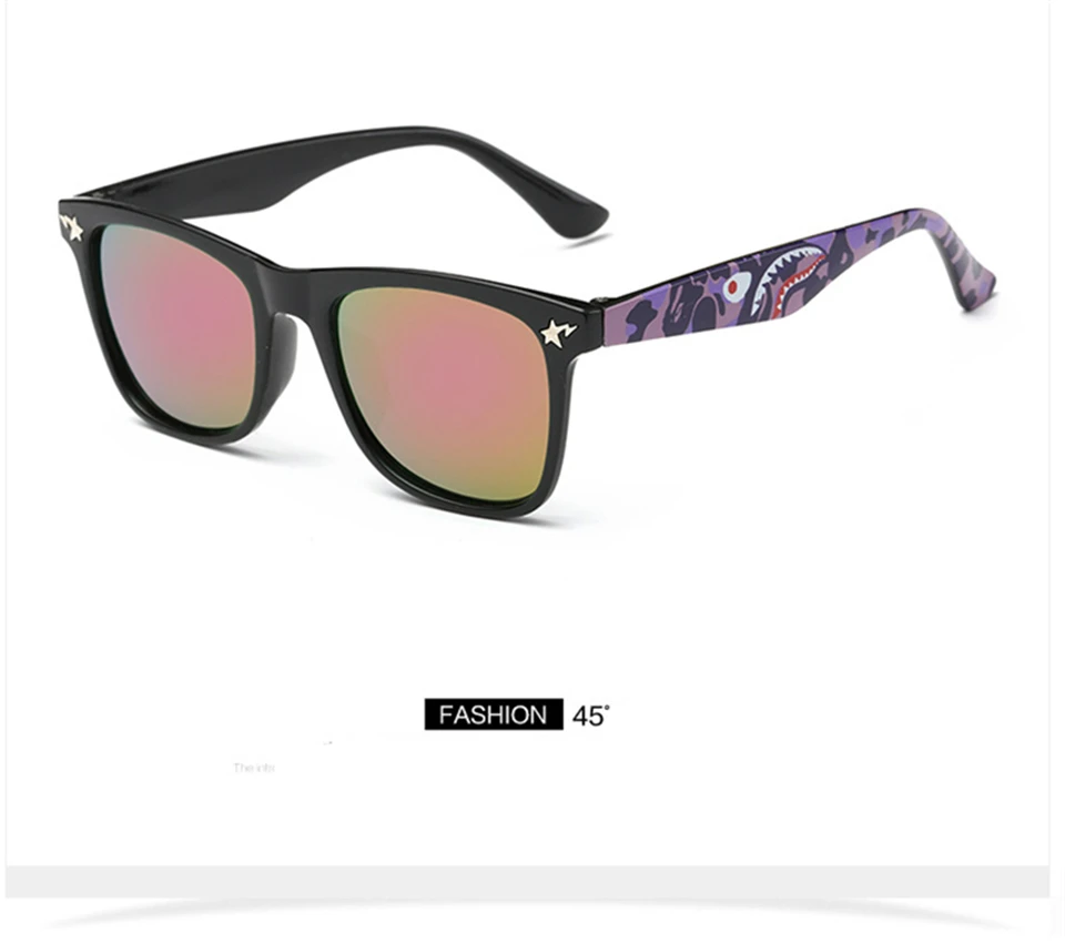 Fashion Kids Sunglasses lovely Sunglasses Mosaic Boys Girls Pixel Eyewares With Case Children Gift (14)
