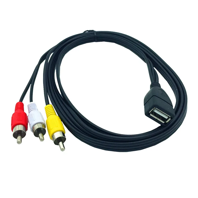 Кабель USB 2 0 A Female to 3 RCA Male Video AV для ПК ТВ Aux аудио видео адаптер оборудование|Кабели