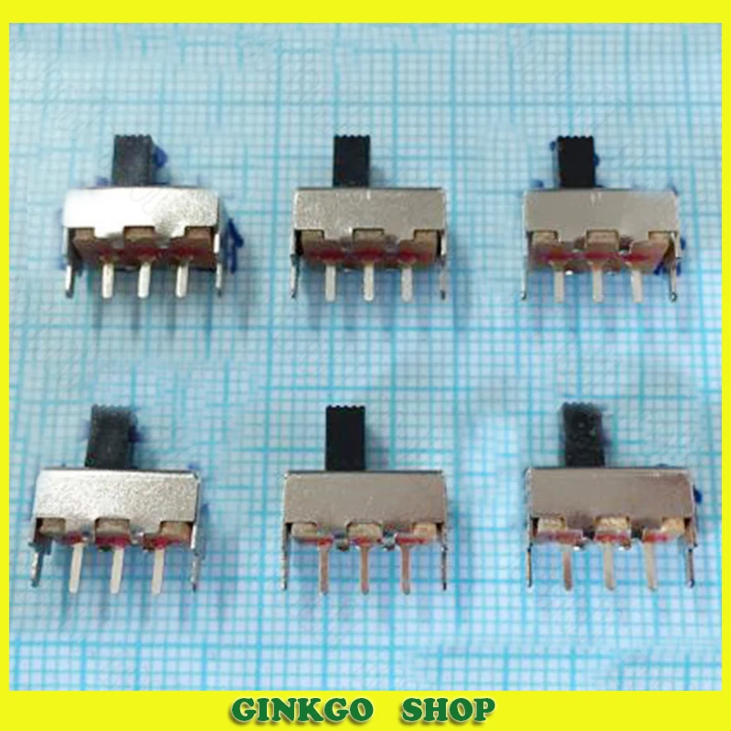 

200pcs/lot Toggle Switch SS-12F44 Vertical Style Two Switch-zoom 1P2T SS12F44G5 Slide Switch 3-pin With Bracket