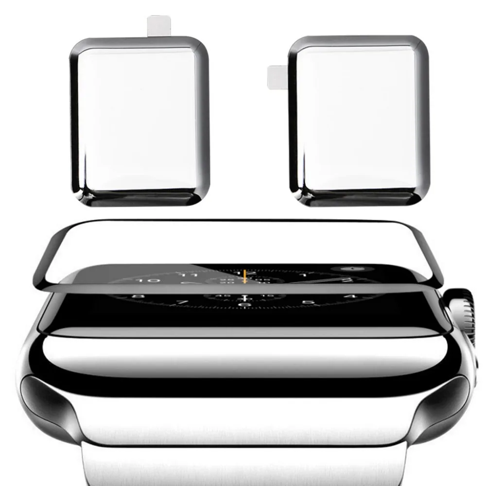 Защитная пленка для Apple Watch iWatch Series 1/2/3/4 9H 3D изогнутая с полным покрытием