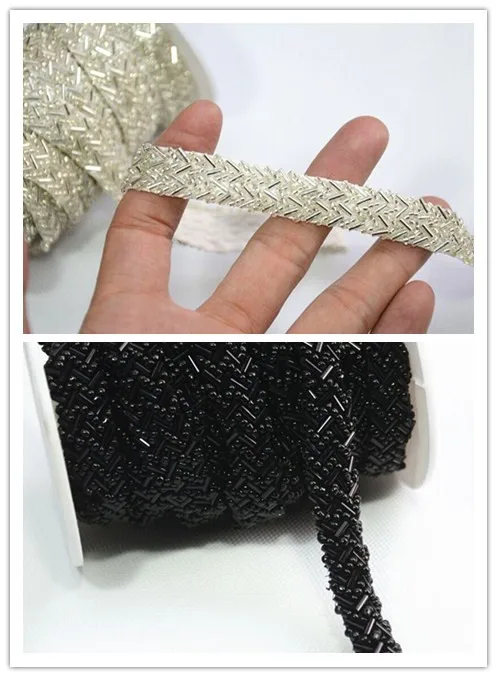 

5yards/lot Rhinestones Lace Fabric Ribbon Trim 1.5cm Braided Applique Scrapbooking Craft Sewing Supplies for Wedding Dress