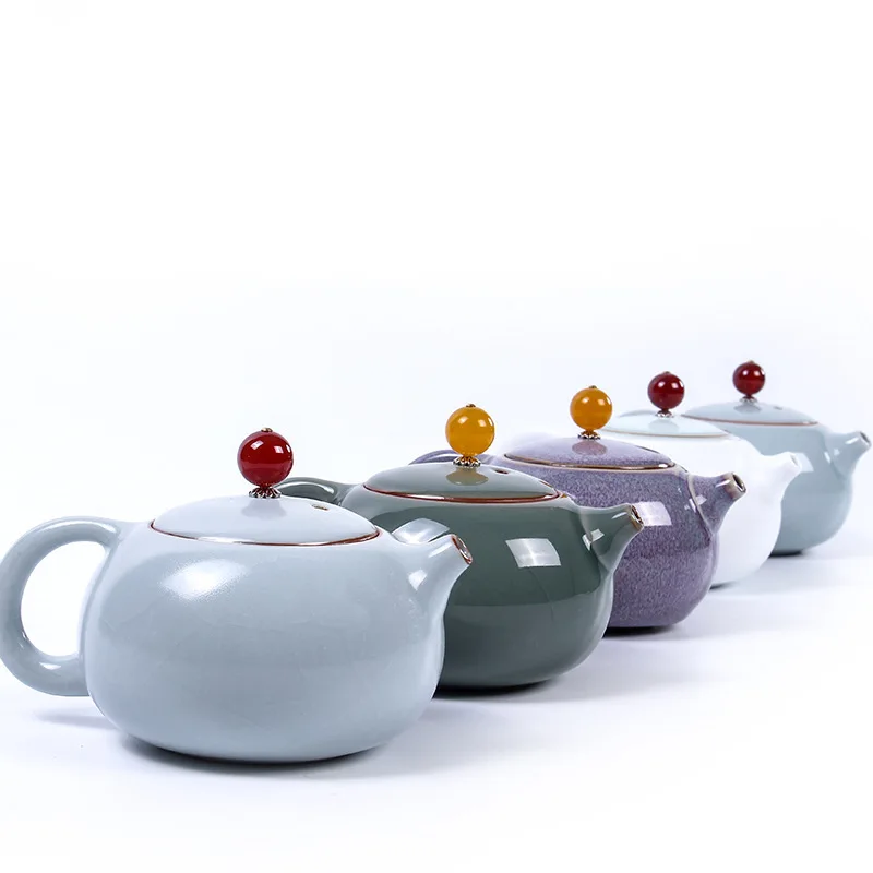 

Authentic teapot agate ceramic Ru kiln teapot hand tea pot ceramic pottery