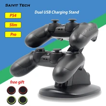 PS4 подставк для зарядки контроллера светодиодный двойной usb ручка Зарядное устройство Док-станция для sony PS4& Slim& Pro контроллер