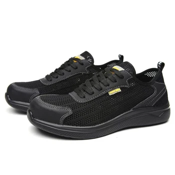 

new arrival mens fashion big size steel toe cap working safety shoes anti-puncture hollow mesh summer worker shoe security boots
