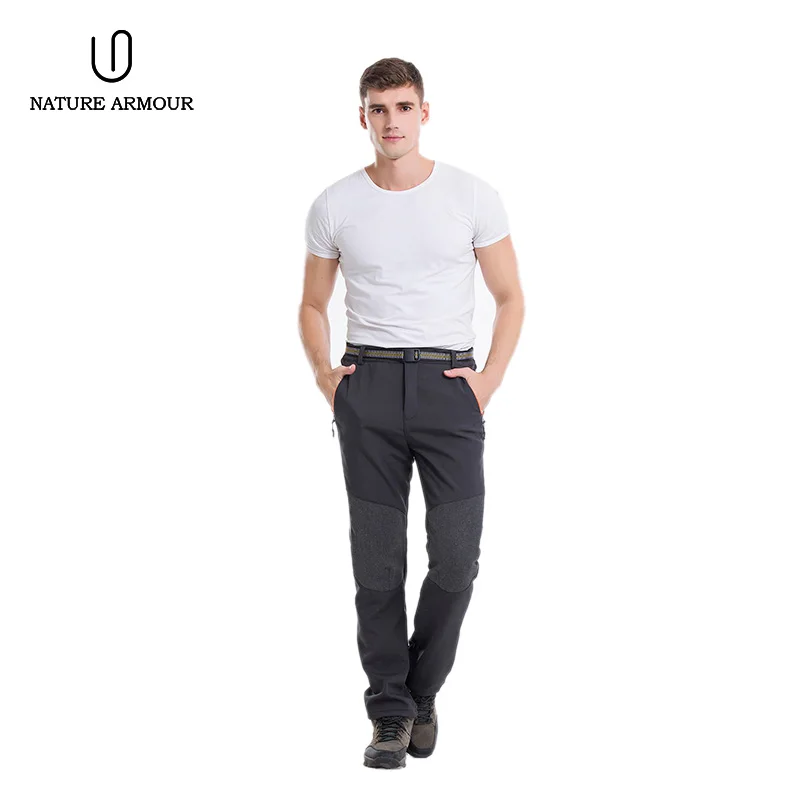 

NATURE ARMOUR 2018 Men Softshell Pants Outdoor Waterproof Reflective Hiking Camping Hunting Fishing Winter Men Sports Trousers