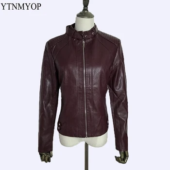 

YTNMYOP New Slim Women Leather Jacket Office Lady Leather Coat Outerwear Plus Size M-4XL Ladies Clothing Autumn Fashion Suede