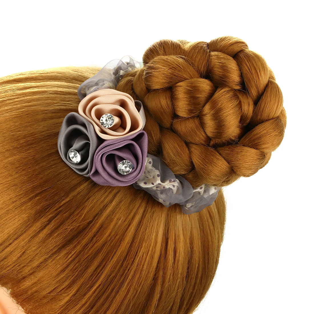 Шифоновая лента для волос в горошек, резинка для волос, модные циркониевые эластичные резинки для волос, тканевая розовая лента для волос, элегантные аксессуары для волос для женщин HB18