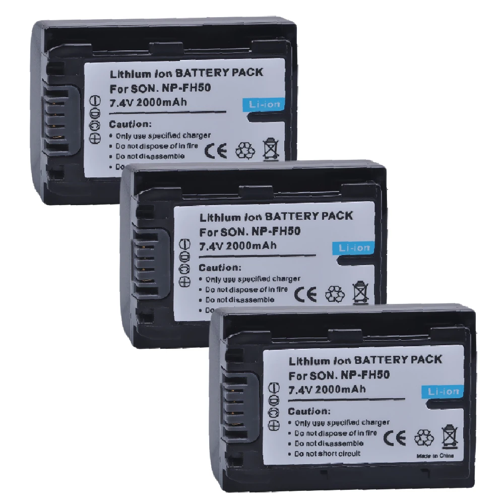 

3pc NP-FH50 NP FH50 7.4V Camera battery for Sony A230 A330 A290 A380 A390 HDR-TG1E TG3 TG5 TG7 DSC-HX1 DSC-HX200 NP-FH50 NP FH50