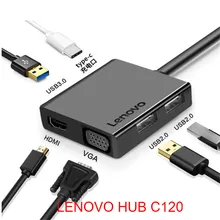 6 в 1 USB C концентратор USB 3,0 HDMI 4 K VGA для MacBook Pro Xiaomi Asus lenovo ноутбук huawei mate 10 20 mate book type C