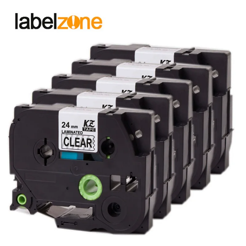 

5Pcs 24mm Tze151 Black on clear Tz-151 Compatible for Brother P-touch Label Printers Laminated Tze Label Tape Tze-151 Tz151