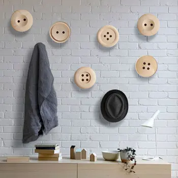

Modern Wood Wall Hook Coat Rack Clothes Hanger Heavy Duty Bag Hanging Wardrobe Home Organizer Decor Outdoor Plant Peg [7 Styles]