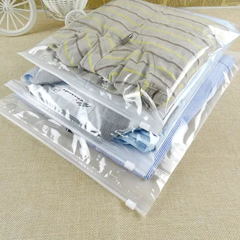 

30pcs Matte Clear Plastic Zipper Grip Seal Clothes Storage Bag Translucent Travel Poly Bags for Underwear Towel Package Pouches