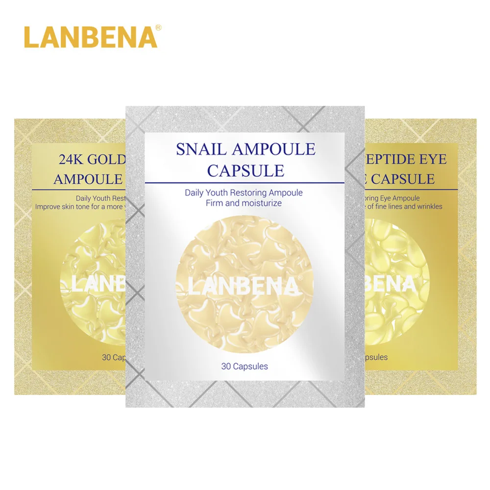LANBENA 24K Gold Peptide Wrinkles Eye Ampoule Capsule Eye Serum Anti