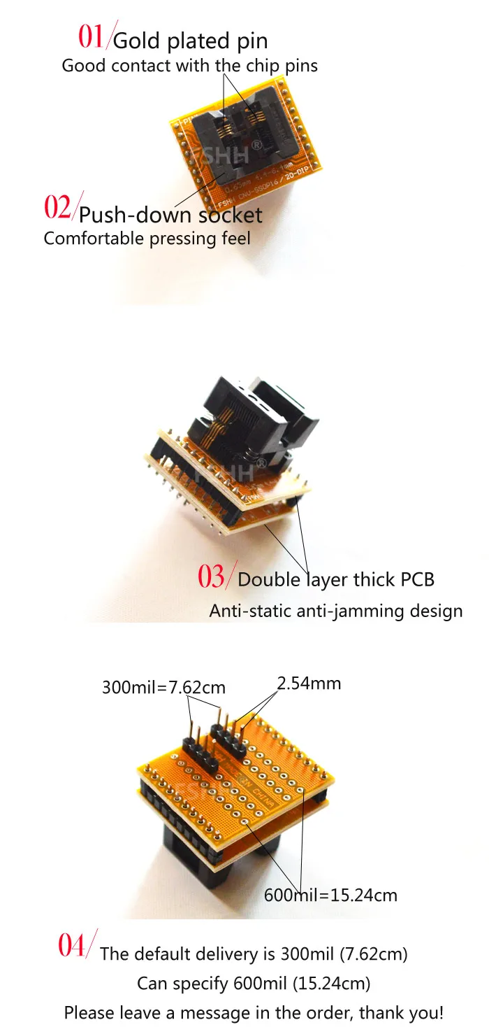 CNV-SSOP8-DIP адаптер TSSOP8 SSOP8-DIP8 IC тестовая розетка программист адаптер расстояние между ногами 0,65 мм