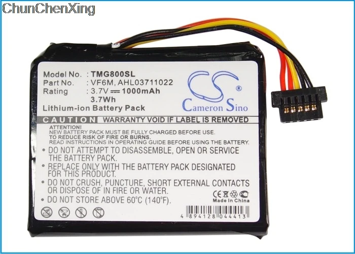 Аккумулятор Cameron Sino 1000 мАч VF6M для TomTom 4EH45 4EH51 4EH52 4EJ41 4EJ51 4ER41 4ER5 4ER51 Go 825 1530 820 Верхняя