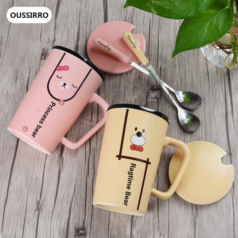 Керамическая кружка OUSSIRRO 400 для влюбленных кофейная завтрака чашка молока с