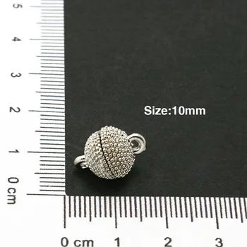 

6pcs/lot Rhodium Plated Magnetic Round Clasps 10mm for Jewelry Making CN-FKC002-69