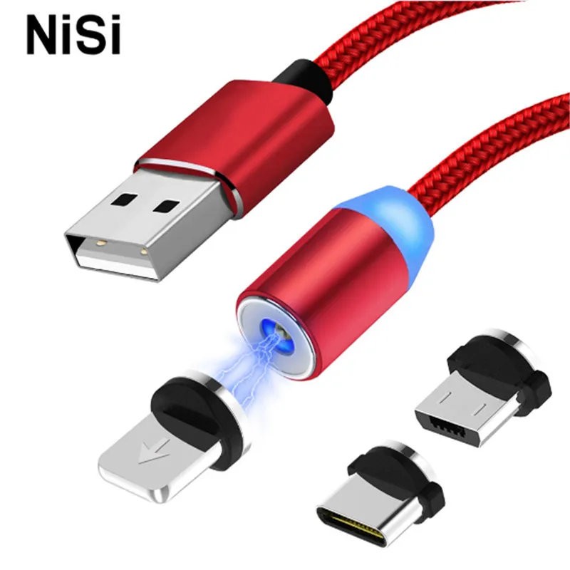 Магнитный зарядный USB кабель NISI 1 м 5 в/2 а со светодиодной подсветкой для iPhone Samsung