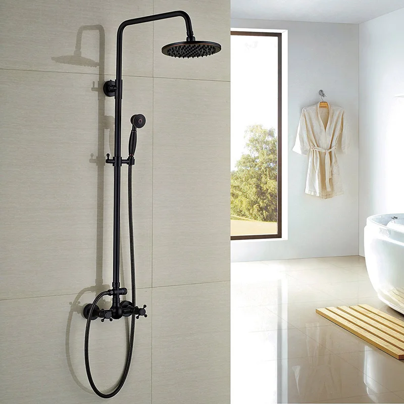 

ULGKSD Bathroom Shower Faucet Set 8 Inch Shower Head Mixer Tap With Hand Shower Spray