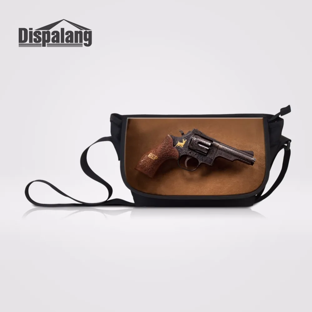 Dispalang новейшая сумка мессенджер, женские сумки на плечо, женская сумка с клапаном, с принтом пистолета, холщовая Повседневная сумка, детские сумки через плечо| | | АлиЭкспресс