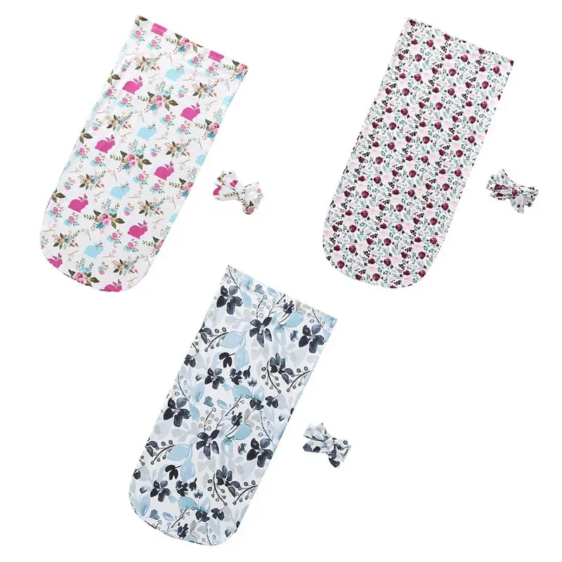 

2 Pcs/set New Newborn Baby Infant Child Sleeping Bag Fashion Printed Flower Color Cute Anti-kick Swaddle Blanket Wrap