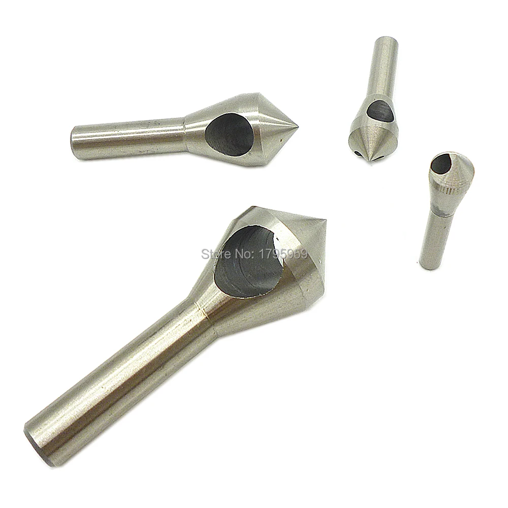 4pcs HSS Chamfer Countersink Deburring Drill Bit Set Metal Plastic Wood