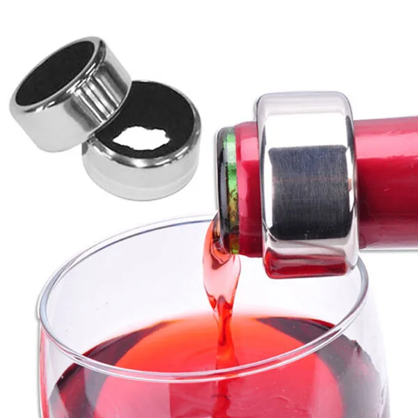 Free Shipping!Round Stainless Steel Wine Beer Bottle Collar Drip Stop