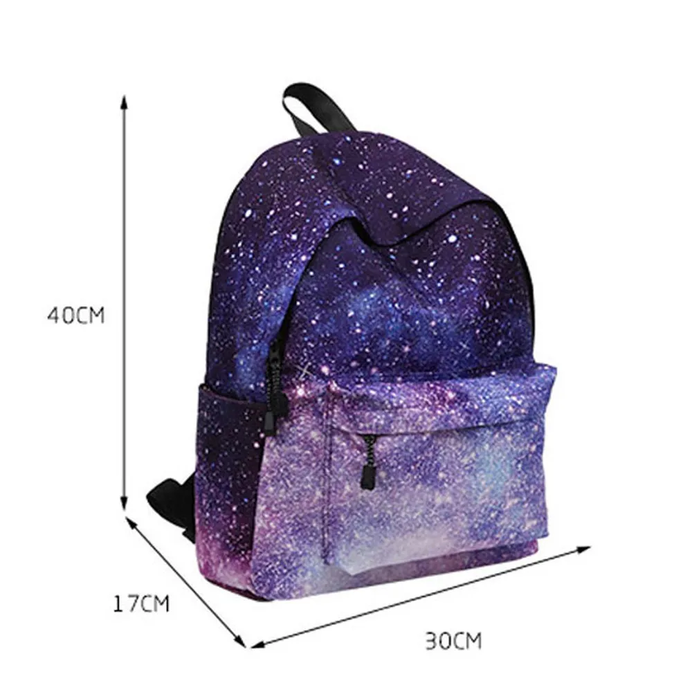 2018 caliente Multicolor de lona de las mujeres Mochila elegante Galaxy Star universo espacio Mochila de la escuela de niñas de cosméticos Mochila femenina # 5L