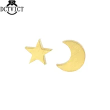10 пар/лот букле d'oreille Femme Нержавеющая сталь полумесяц Серьги Мода Звезда Луна Серьги Обувь для девочек детей, ювелирные изделия