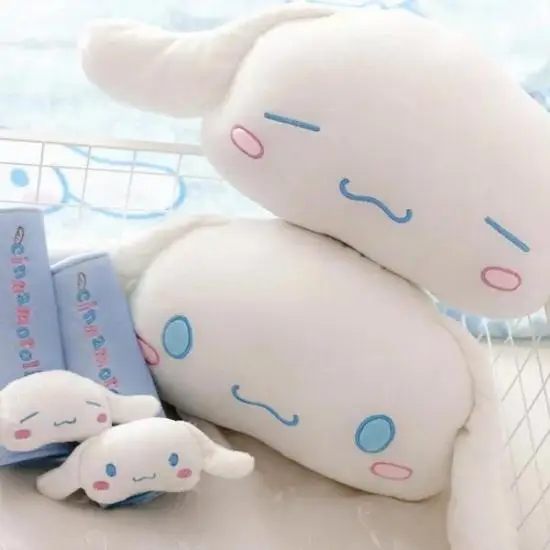 

1 pair 25cm Cinnamorol long ear dog plush car bone neck pillow cushion safety belt cover novelty kids romantic stuffed toy