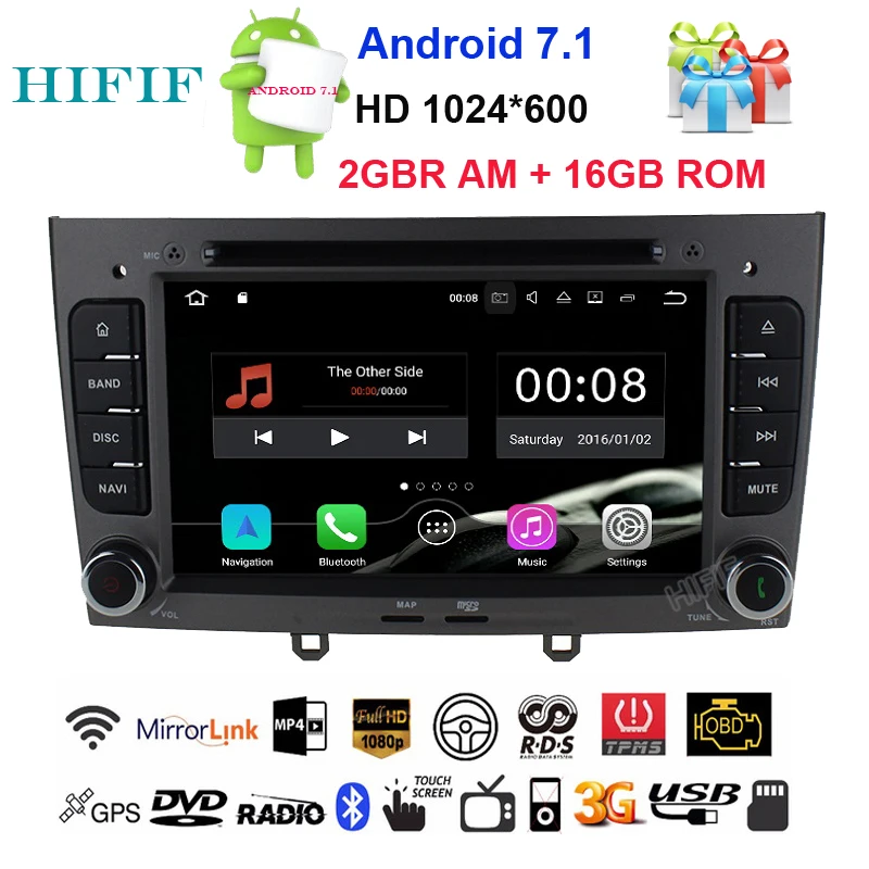 Top HIFIF 7" Quad Core Android 7.12 Special Car DVD for Peugeot 308 I (T7) 2008-2011 & 408 2010-2011 with Radio,Bluetooth,RDS,GPS 0 Top HIFIF 7" Quad Core Android 7.12 Special Car DVD for Peugeot 308 I (T7) 2008-2011 & 408 2010-2011 with Radio,Bluetooth,RDS,GPS 0