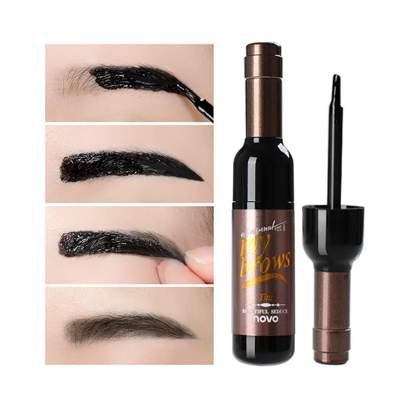 NOVO Eye Makeup red wine Peel Off Eye Набор для перманенного макияжа бровей оттенок водонепроницаемый стойкий красящий гель для бровей крем Тушь для ресниц косметика для макияжа