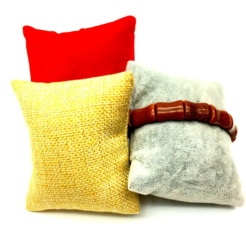 

20pcs/Lot flax bracelets pillow display Velvet jewelry bracelet watches display pillow 80mm Z-059