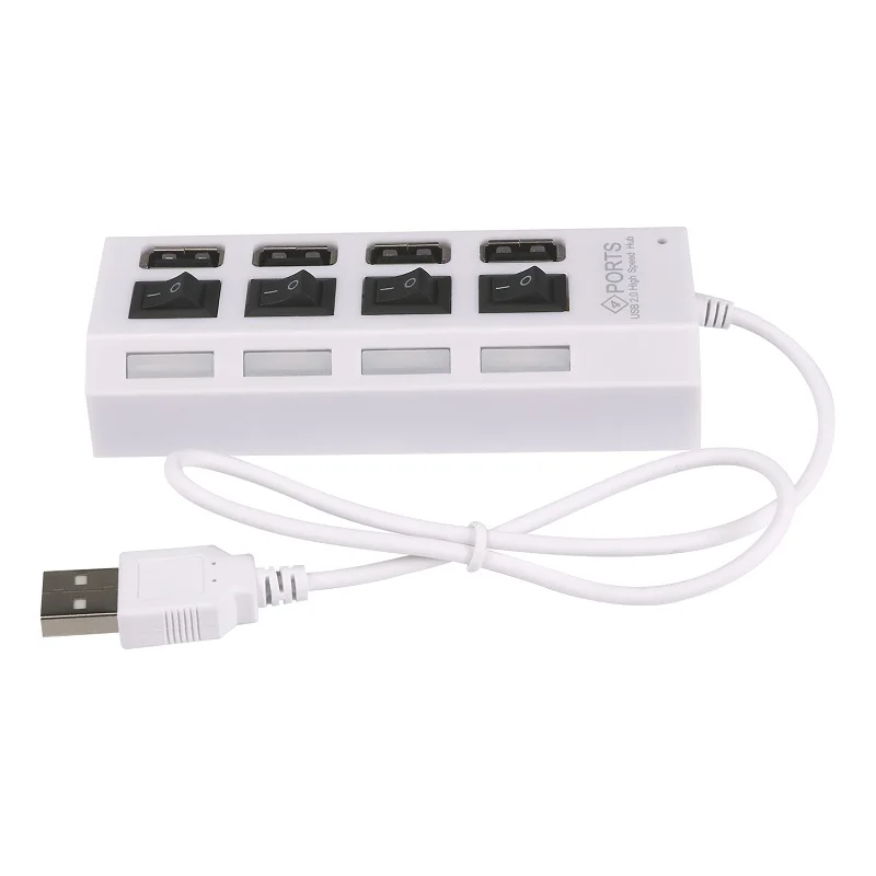 JCKEL 4 порты и разъёмы USB Hub 2,0 светодио дный сплиттер светодиодный с включения/выключения для планшеты ноутбук