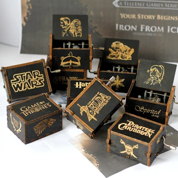 

Dropshipping Antique Carved Wooden Hand Simpson You are My Sun Queen Music Box Christmas New Year Gift juego de tronos
