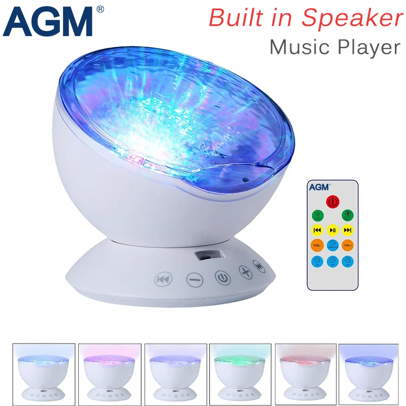 AGM Ocean Wave Starry Sky Aurora LED Night Light Projector Luminaria Novelty Lamp USB Lamp Nightlight