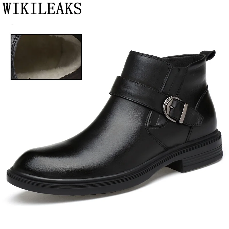 

chelsea boots men genuine leather shoes men winter shoes bottine homme cuir de luxe cowboy boots mens zapatos de hombre ayakkabi