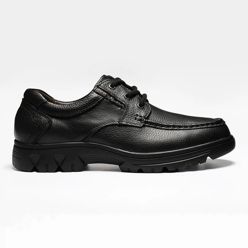 Обувь; большие размеры 37-50; Мужская обувь из кожи с натуральным лицевым покрытием; удобные модные мужские кожаные туфли Hecrafted ;# ALA1130 - Цвет: Black