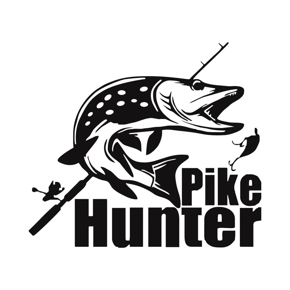Cunymagos Car Styling Fashion Hunter Pike Fishing Bite Car Stickers Accessories Motorcycle Stickers Car Styling 25.4cm22 (3)