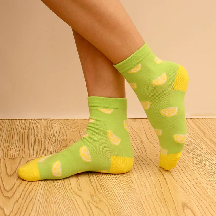 1 пара Ms. Socks Chaussette/теплые зимние Рождественские Носки с рисунком лимона и ананаса