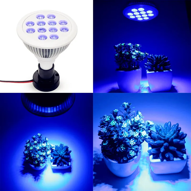 36W LED Grow Light Full Spectrum E27 for Aquarium Hydroponic Seed Plant Veg Bulb 